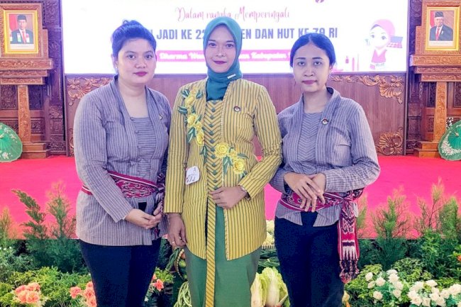 DISSOSP3APPKB mengikuti senam berkebaya lurik dan lomba rias wajah Dharma Wanita Persatuan