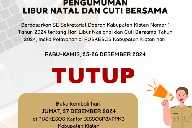 Pengumuman Libur Natal dan Cuti Bersama