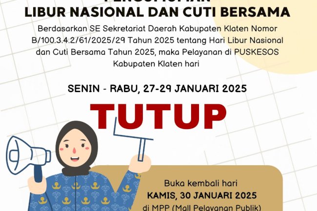 Pengumuman Libur Nasional dan Cuti Bersama