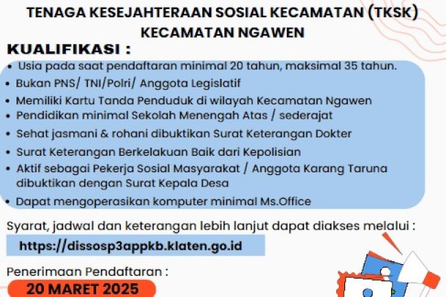 PENGUMUMAN HASIL SELEKSI TKSK NGAWEN