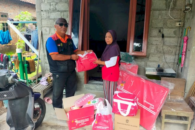 Pemkab Klaten Salurkan Bantuan untuk Korban Kebakaran Akibat Korsleting Listrik di Delanggu