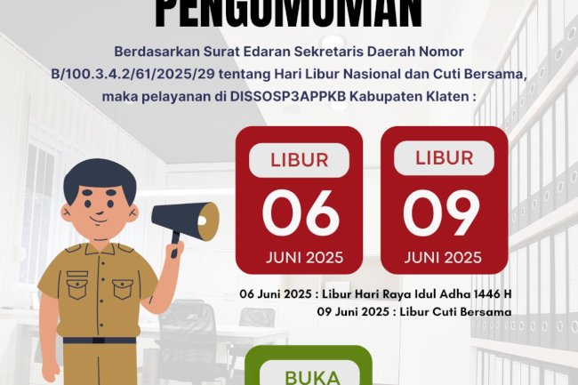 PENGUMUMAN LIBUR HARI RAYA IDHUL ADHA 1446 H DAN CUTI BERSAMA
