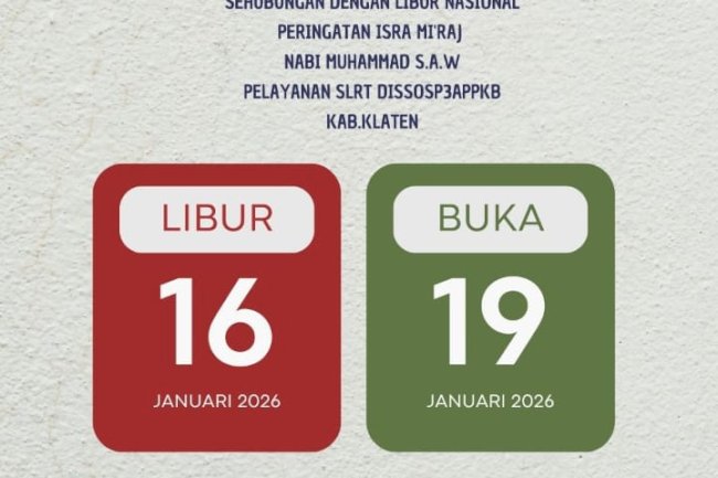 Pengumuman Libur Nasional  Peringatan Isra' Mi'raj Nabi Muhammad SAW