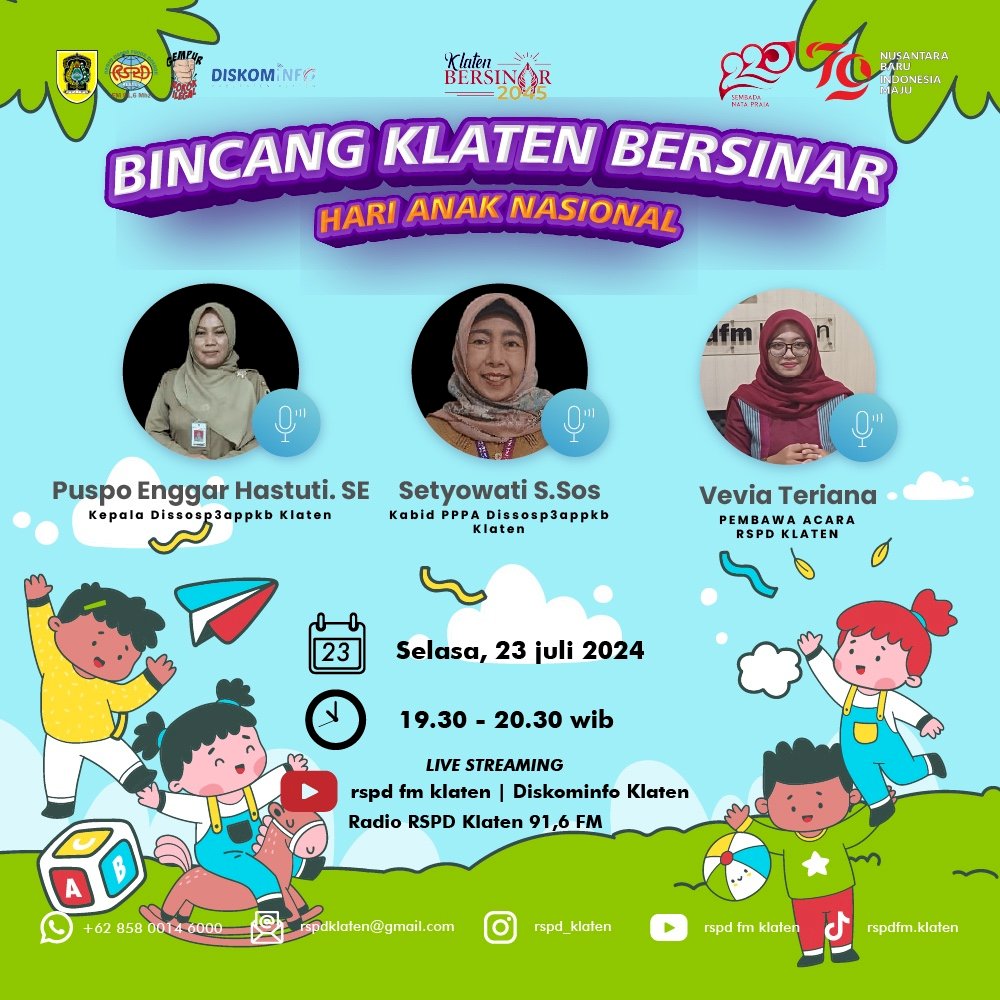 BINCANG KLATEN BERSINAR ,HARI ANAK NASIONAL