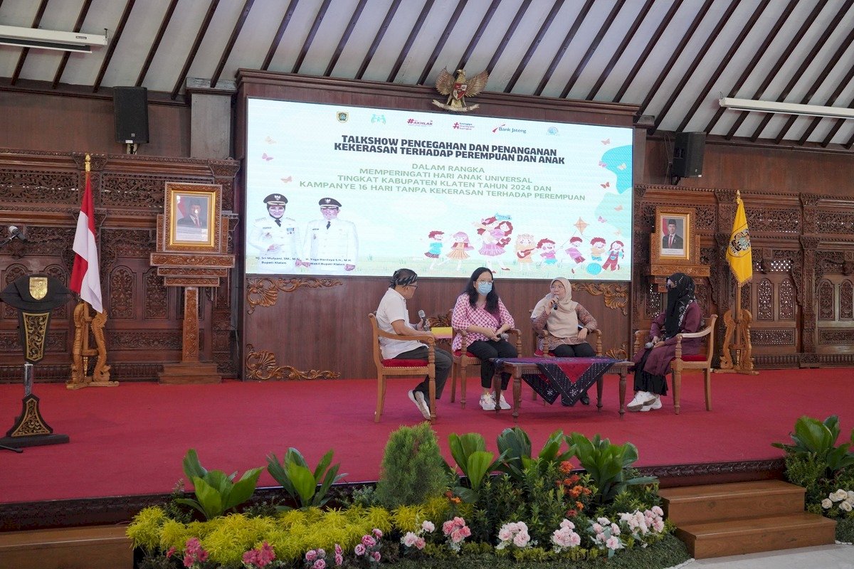 Talkshow Pencegahan dan Penanganan Kekerasan Terhadap Perempuan dan Anak dalam rangka Peringatan Hari Anak Universal (HAU) Tingkat kabupaten Klaten Tahun 2024