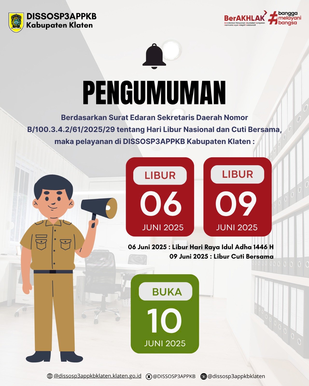 PENGUMUMAN LIBUR HARI RAYA IDHUL ADHA 1446 H DAN CUTI BERSAMA