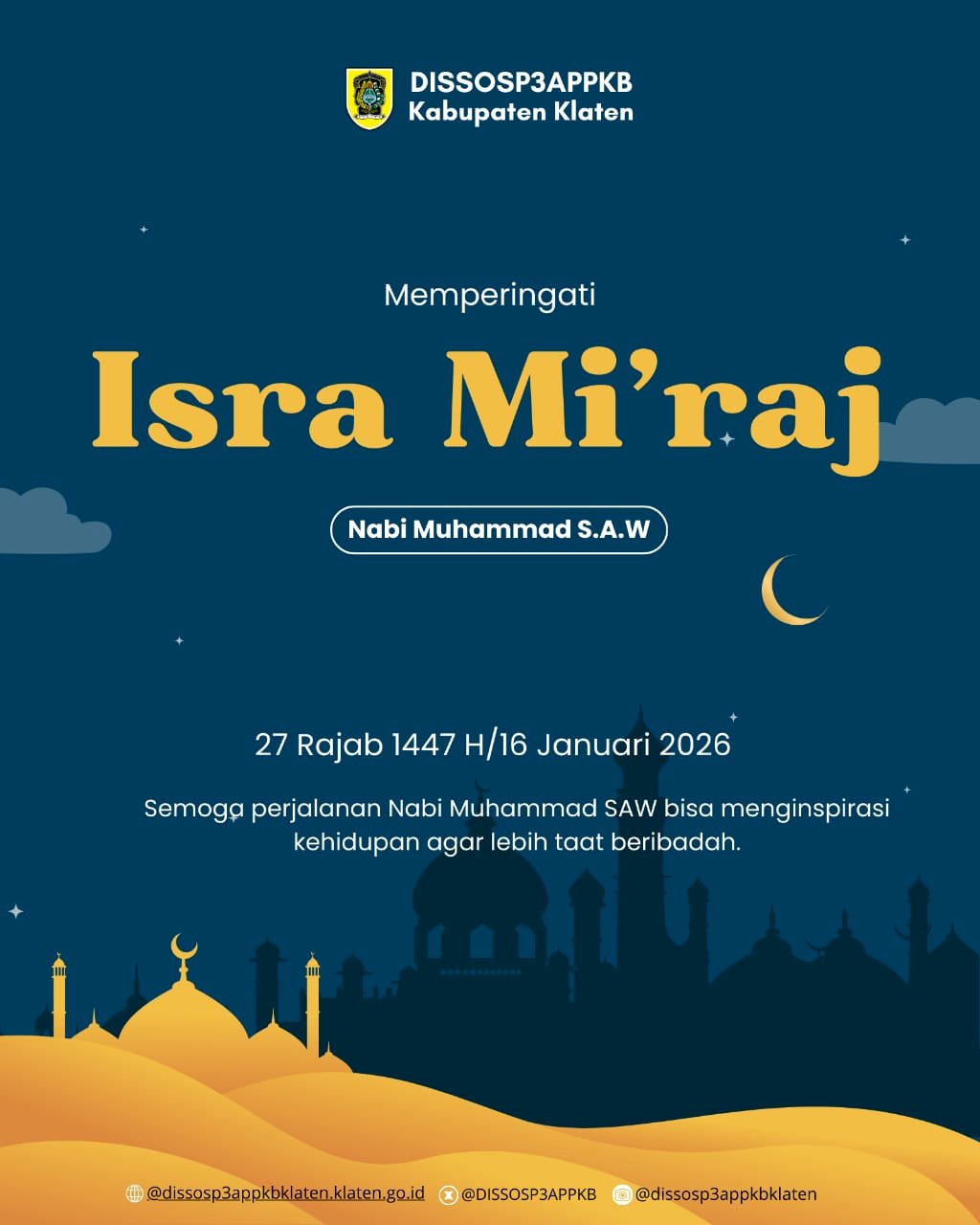 Selamat Memperingati Isra Mi'raj Nabi Muhammad SAW